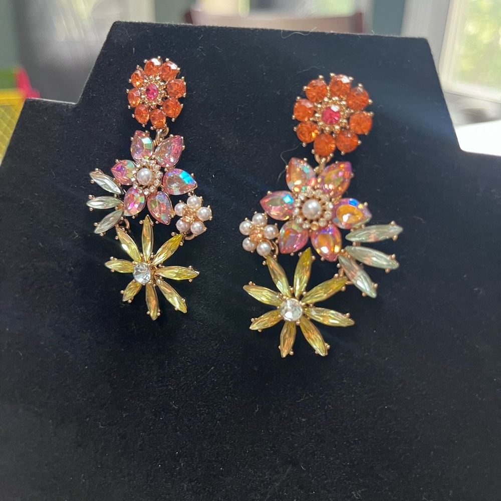 Floral Multicolor Statement Earrings